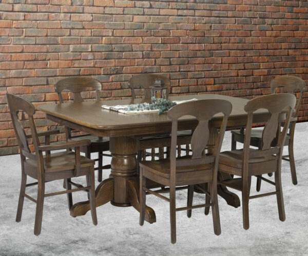 Traditional 8" Double Pedestal Table